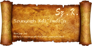 Szunyogh Kálmán névjegykártya