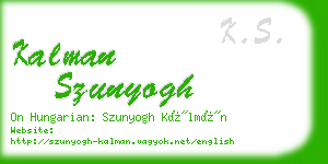 kalman szunyogh business card